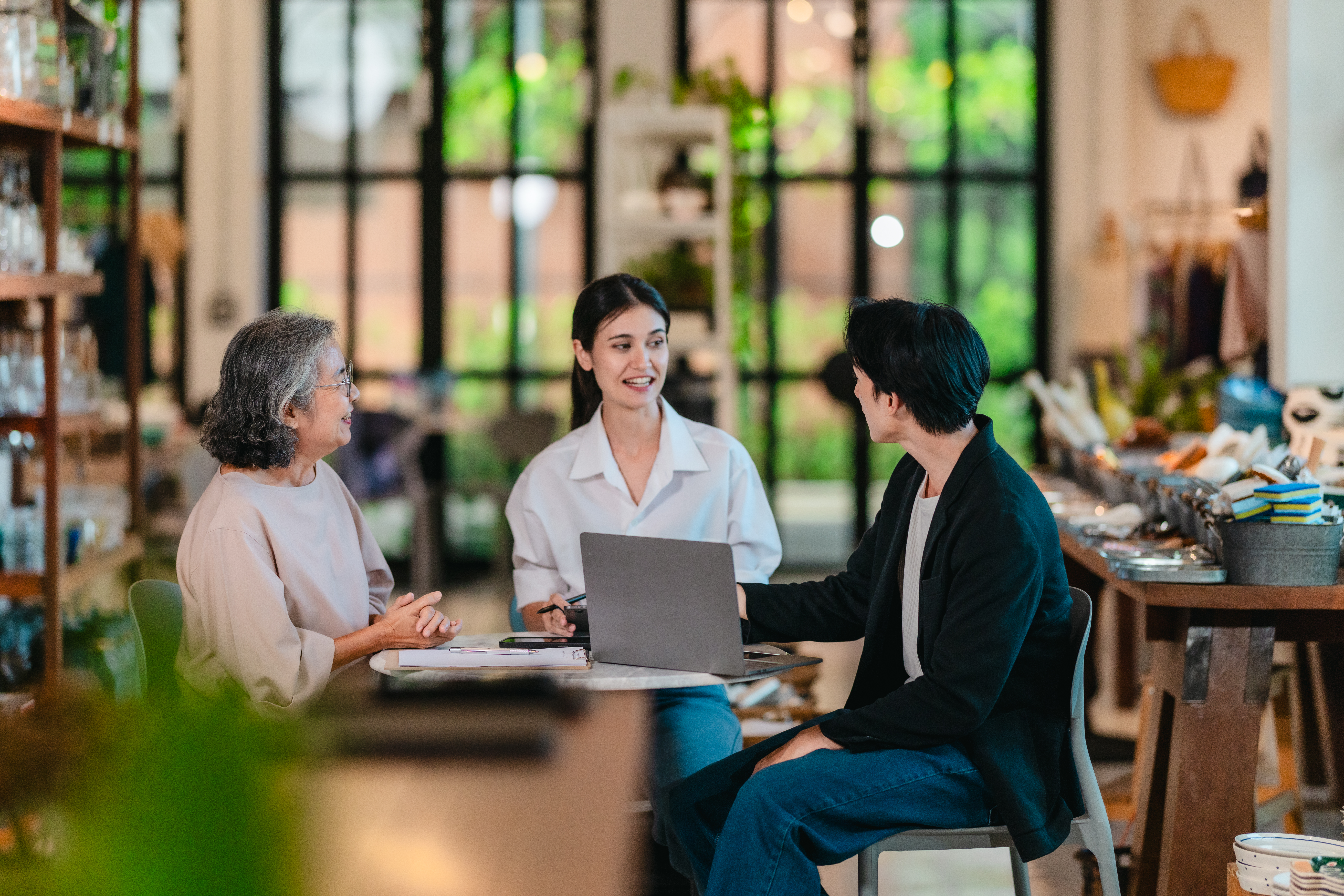 Business team having a discussion